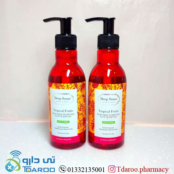 ژل شست و شو صورت پوست خشک و معمولی دیپ سنس/tropical fruits