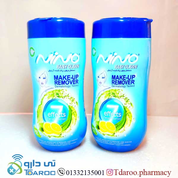 نینو دستمال پاک کننده آرایش قوطی 70 عددی/NINO MAKE-UP REMOVER 70PSC/متفرقه/