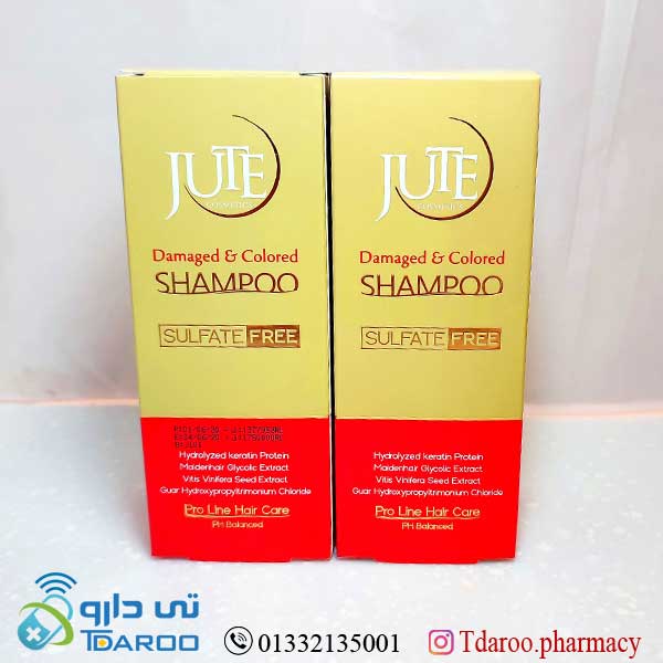 ژوت شامپو مو رنگ شده و آسیب دیده/JUTE  SHAMPOO DAMAGE&COLORED HAIR/Shampoo/250ML
