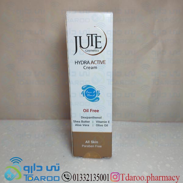 ژوت کرم مرطوب کننده دست و صورت  انواع پوست / JUTE HYDRAACTIVE CREAM DEEP MOISTURIZING SOOTHE&FRESH NON OILY PARABEN FREE/Cream/120ML