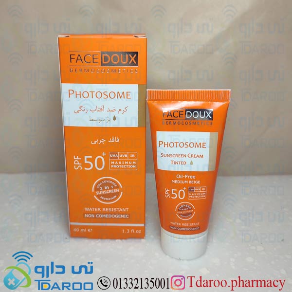 فیس دوکس کرم ضدآفتاب رنگی بژ متوسط/FACE DOUX SUNSCREEN CREAM MEDIUM BEIGE